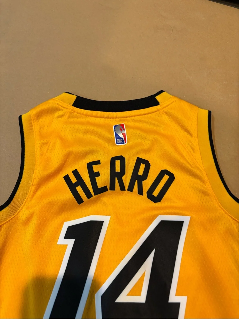 Nike HEAT yellow and blue  #14 Basketball Jersey